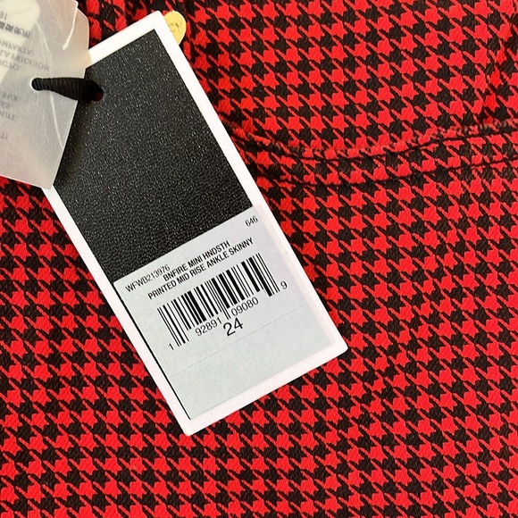 Juicy Couture red/black herringbone skinny jeans very “Oi!”/Tank Girl size 24 - Picture 3 of 7